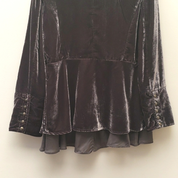 Free People Faye Velvet Jacket Women's Size Extra Small Ebony Military - Picture 9 of 16